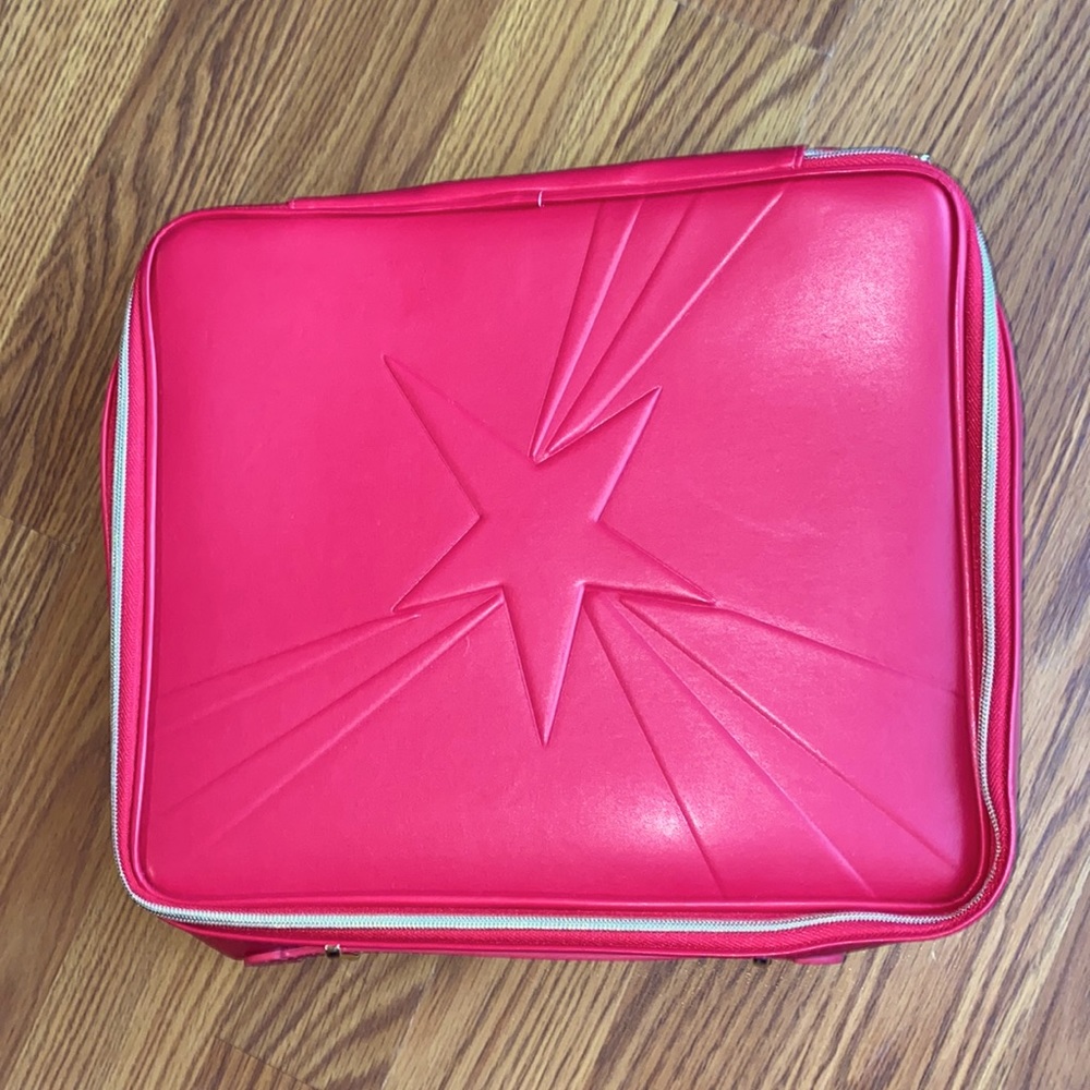 LANCÔME Hot pink  zip around makeup bag